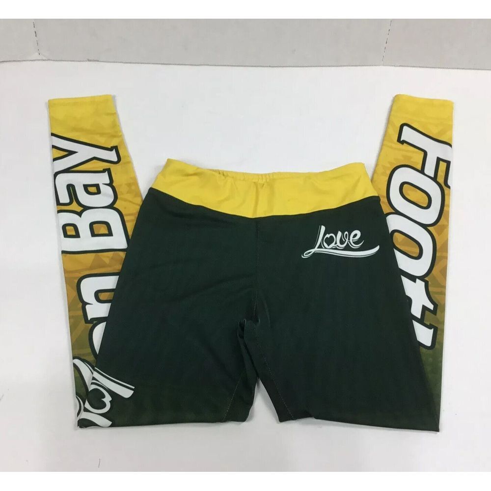 Green Bay Football Logo‎ Leggings Xlusion Clothing Womens Green Yellow Size S